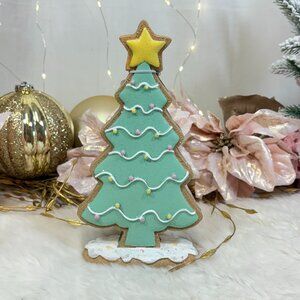 Christmas Holiday Frosted Gingerbread Cookie Tree Sprinkles Village Star Prop